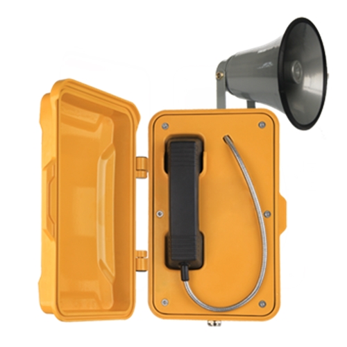 Robust Broadcasting IP66 weatherproof emergency telephone hotline tunnelphone with LED Beacon